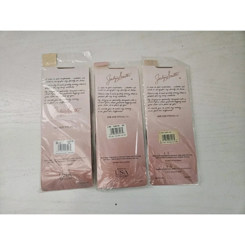 VTG‎ Jaclyn Smith Silky Sheer Classic Beige Nylon Pantyhose Lycra Set Of 3